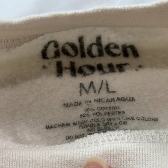Pacsun Wild Hearts Club oversized white Cream fleece Sweatshirt    Lot J - Picture 3 of 8